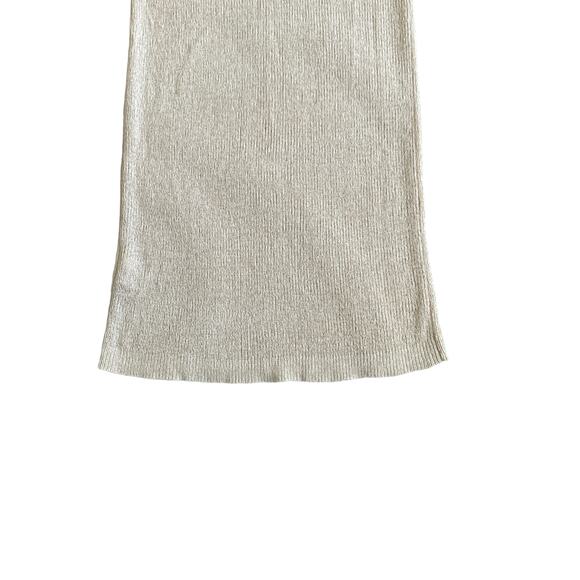 CALVIN KLEIN Plain Rib-Knit Midi Pencil Skirt Creamy Beige Women's Size Small - Picture 2 of 11